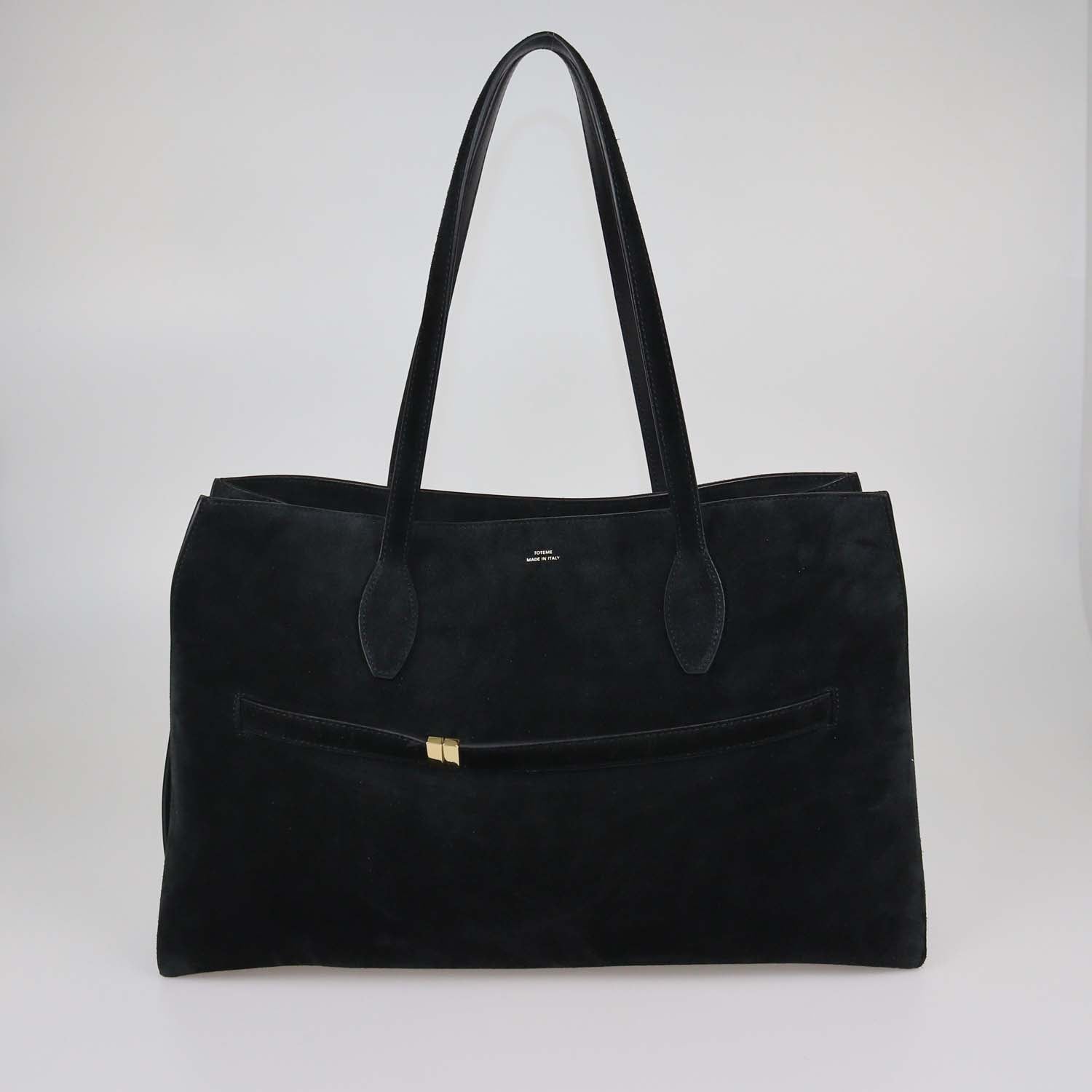 Toteme Black Suede Belted Lounge Tote