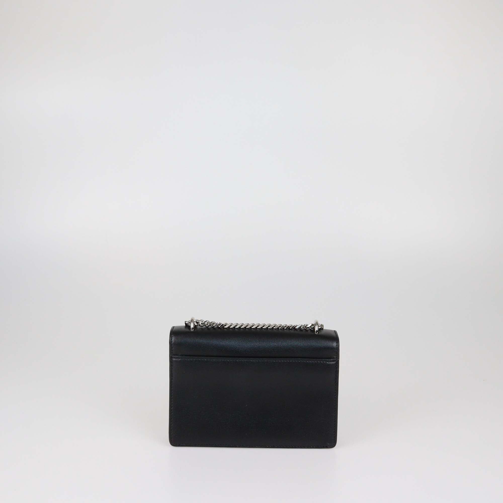 Saint Laurent Black Leather Mini Sunset Chain Bag