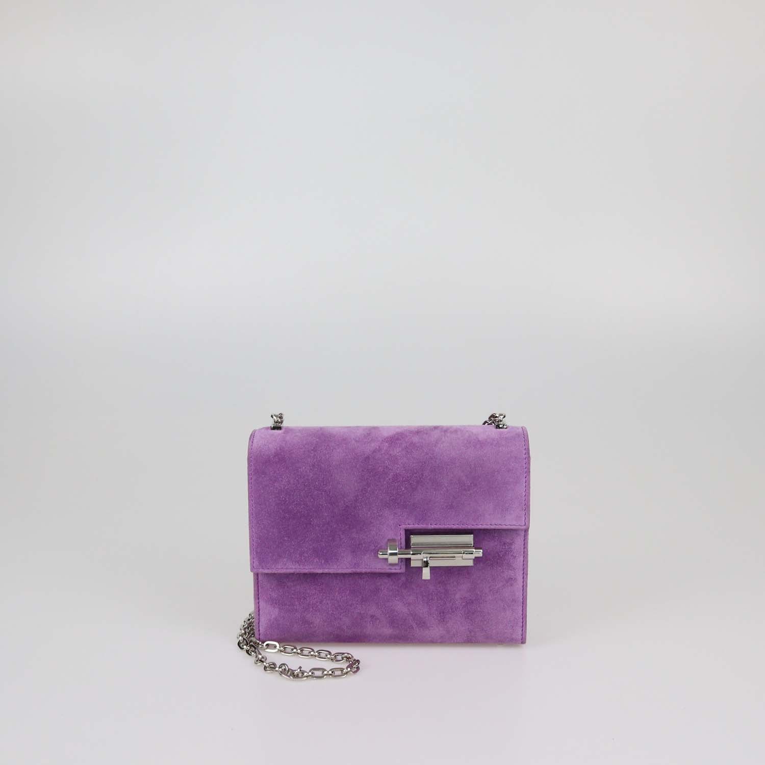 Hermes Violet Veau Doblis Mini Verrou Chaine Bag