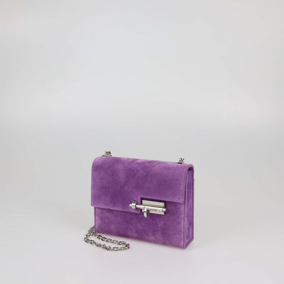Hermes Violet Veau Doblis Mini Verrou Chaine Bag