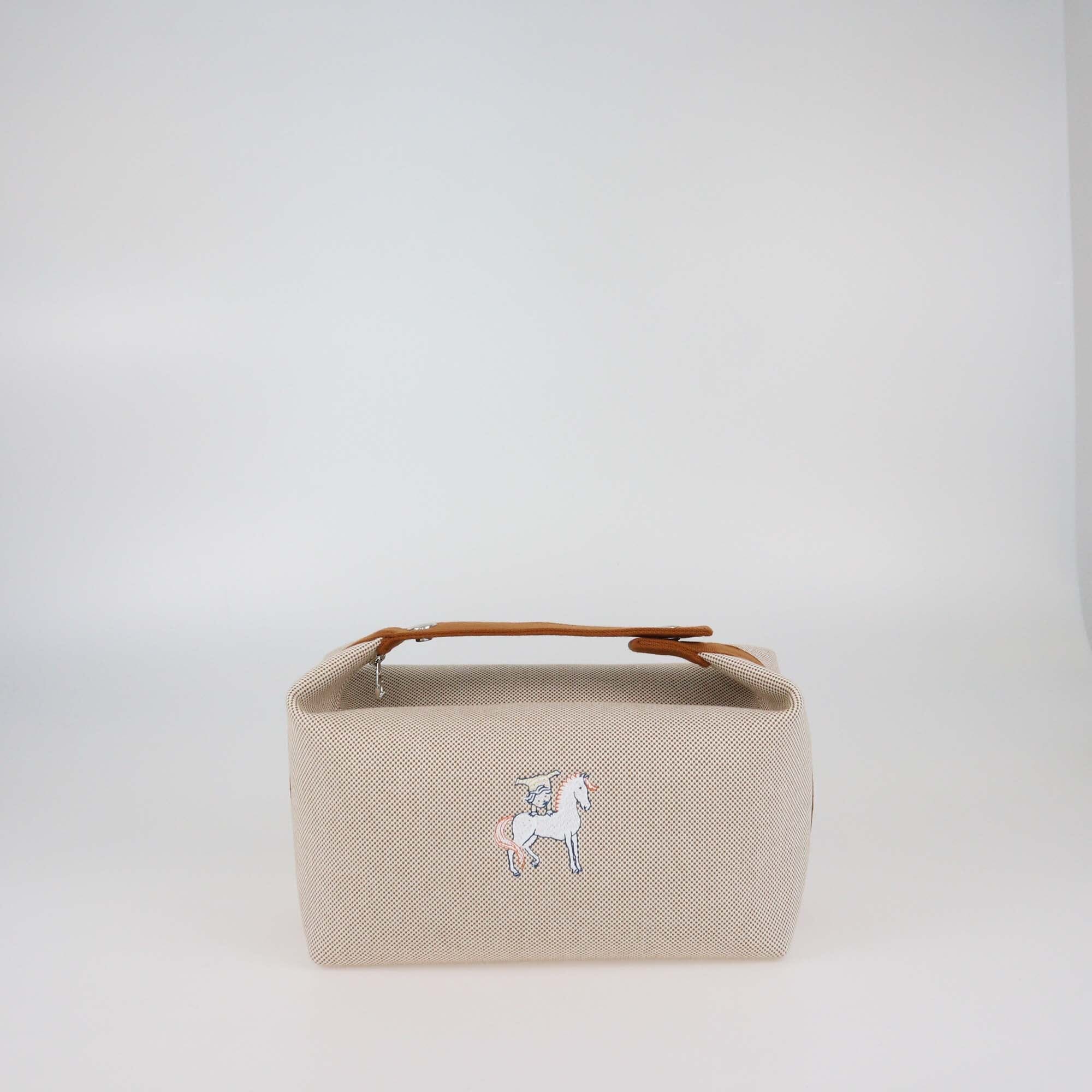 Hermes Biscuit Toile Cabriole Bride-a-Brac Large Case Womens Hermes 