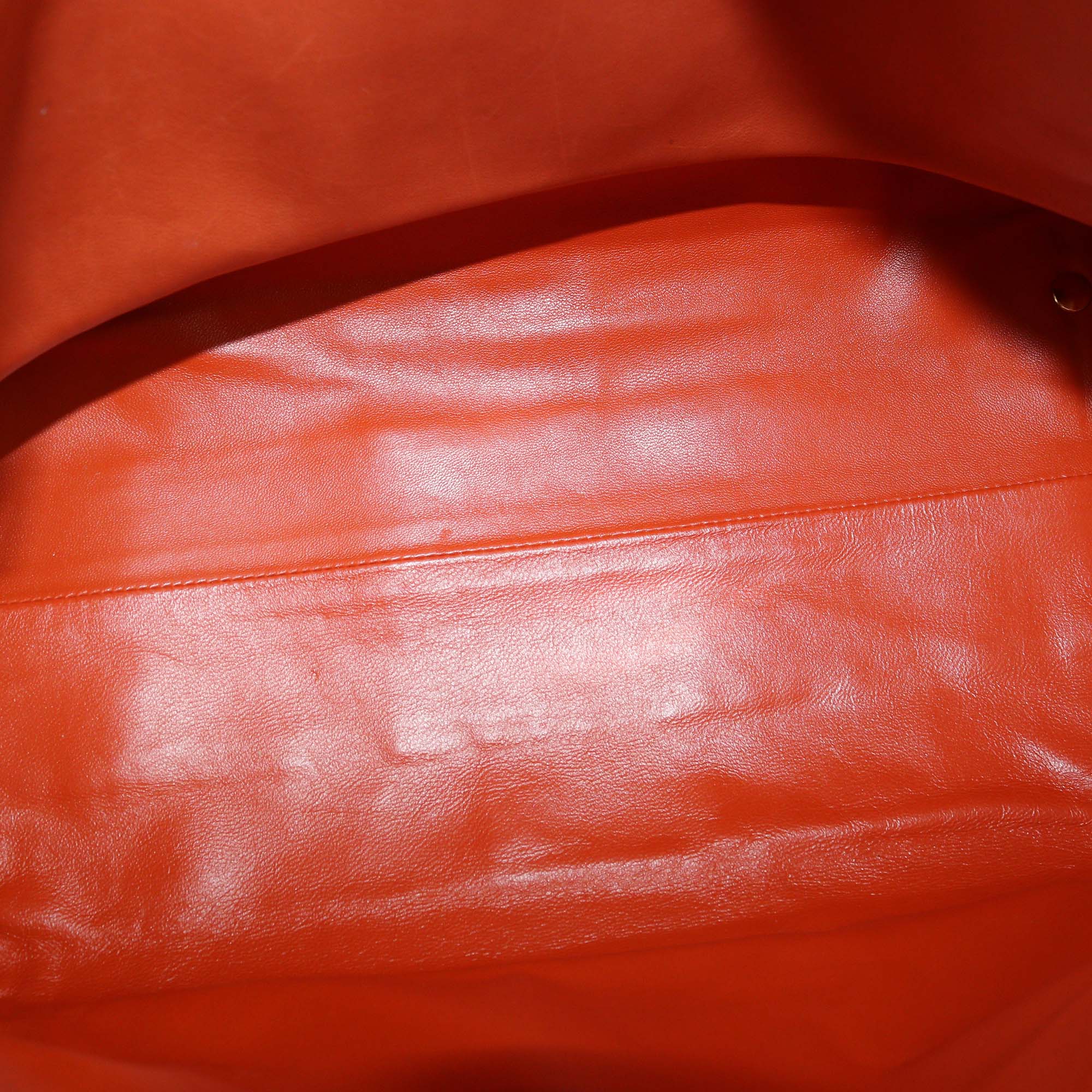 Salvatore Ferragamo Orange Leather Sofia Top Handle Bag