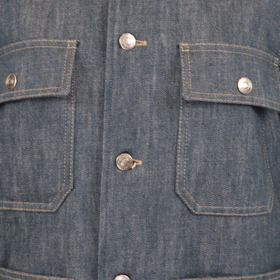 Loro Piana Blue Denim Dean Corduroy-Trimmed Four Pocket Jacket