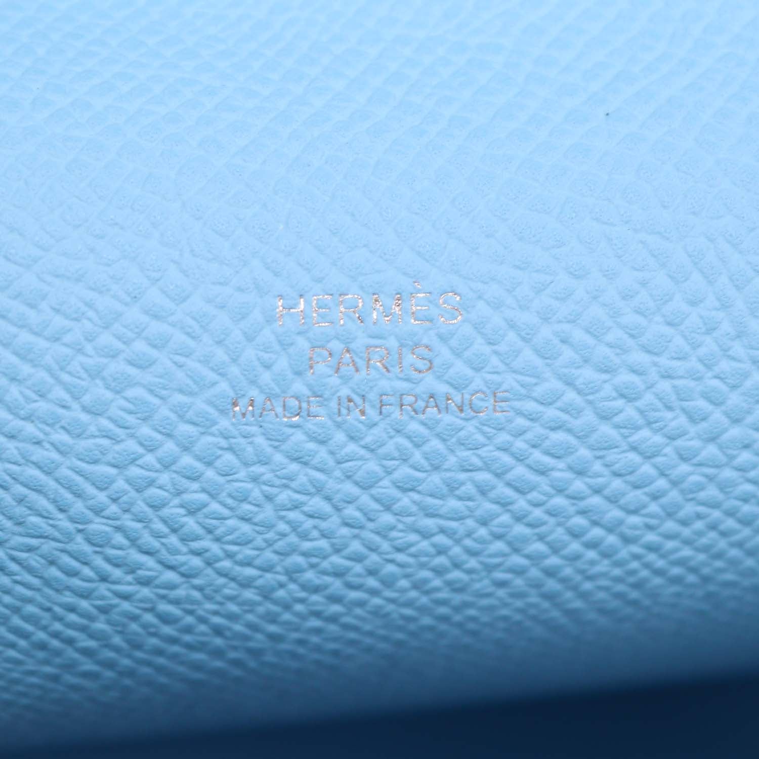 Hermes Blue Celeste Epsom Leather Hermesnap Wallet Crossbody Bag