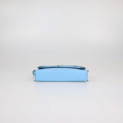 Hermes Blue Celeste Epsom Leather Hermesnap Wallet Crossbody Bag