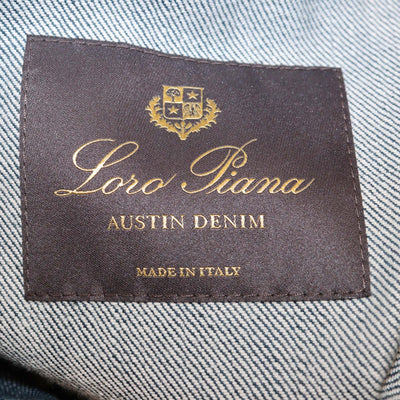 Loro Piana Blue Denim Dean Corduroy-Trimmed Four Pocket Jacket