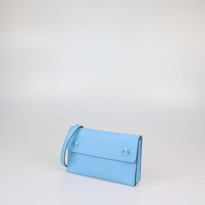 Hermes Blue Celeste Epsom Leather Hermesnap Wallet Crossbody Bag