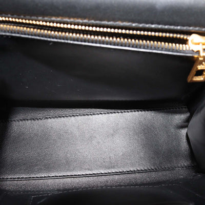 Valentino Black Leather Small One Stud Top Handle Bag
