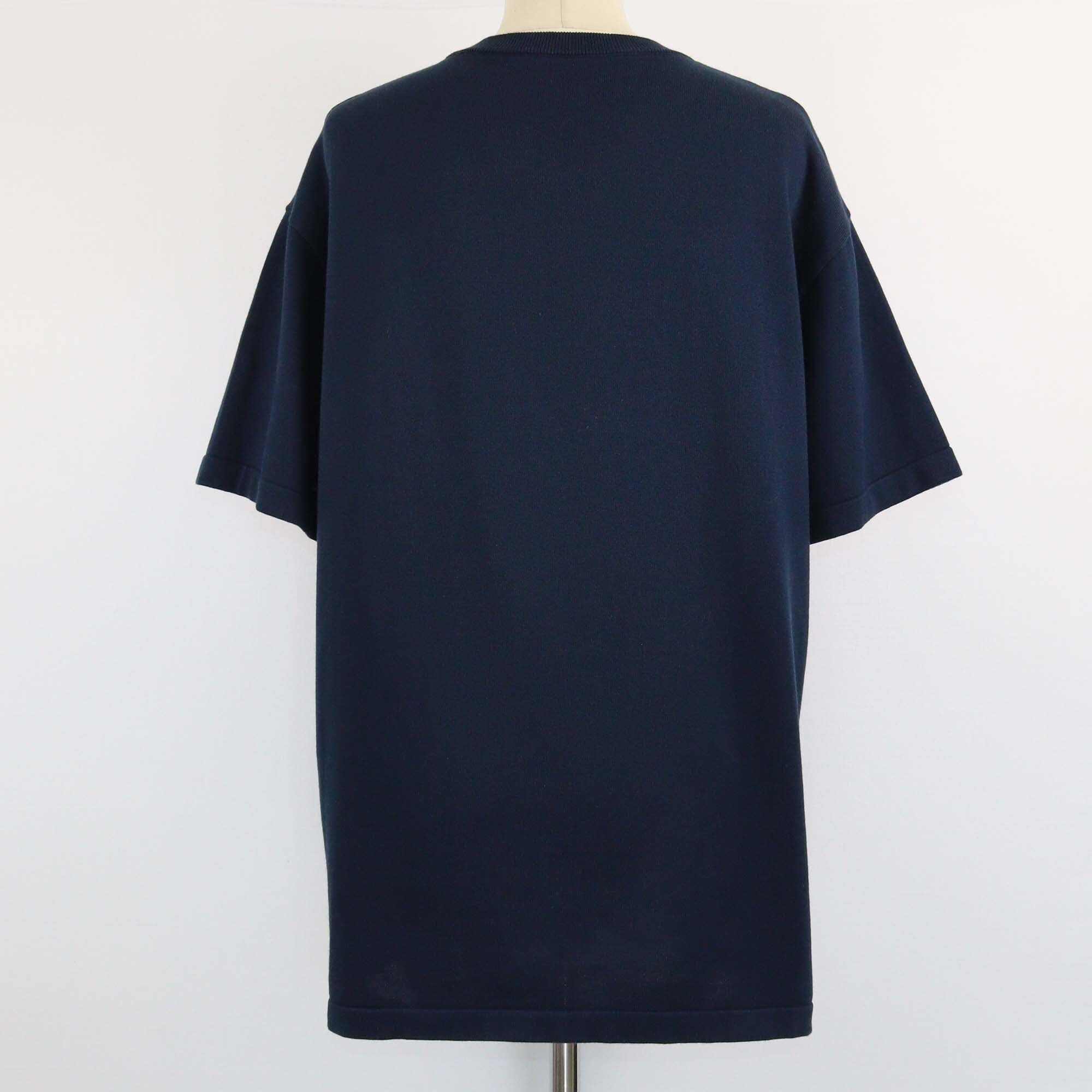 Louis Vuitton x Nigo Intarsia Navy Blue Jacquard Heart Crew Neck Knit T-Shirt Mens Louis Vuitton x Nigo 