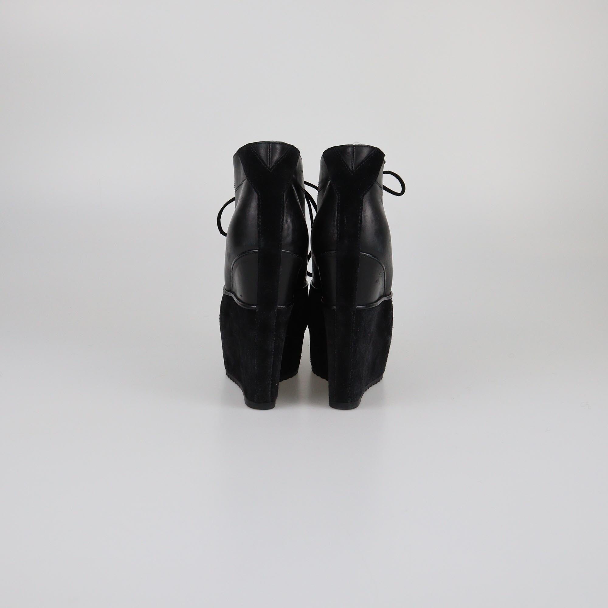 Yves Saint Laurent Black Wedge Booties Womens Yves Saint Laurent 