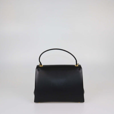 Valentino Black Leather Small One Stud Top Handle Bag