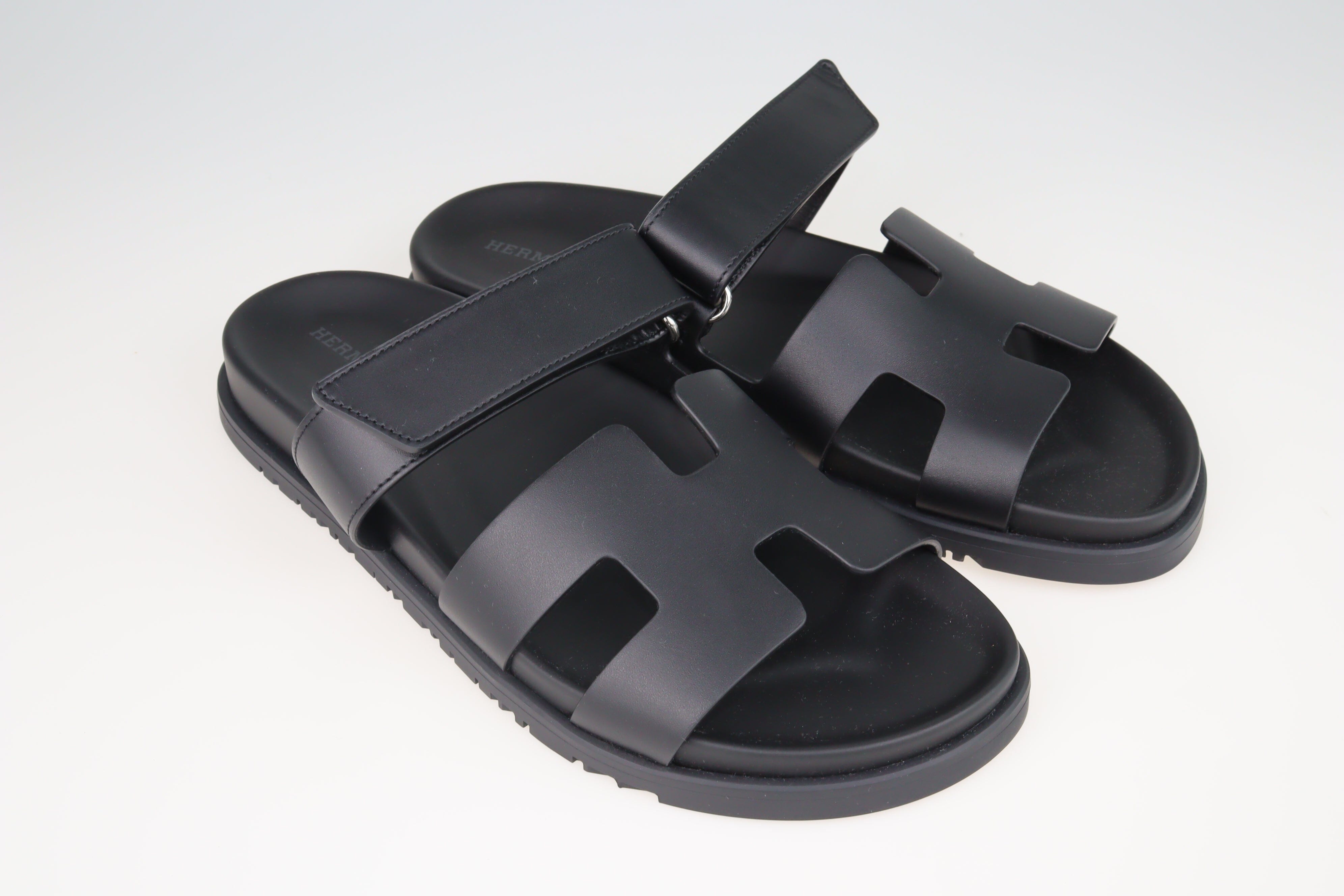 Black Chypre Slides Shoes Hermes 