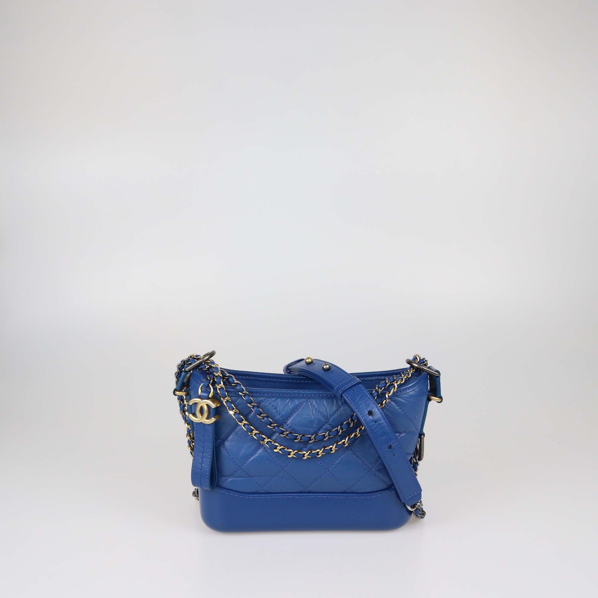 Chanel Blue Quilted Leather Small Gabrielle Shoulder Bag