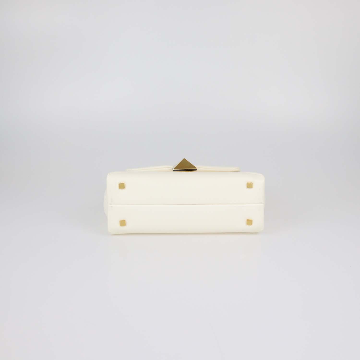 Valentino Ivory Leather Small One Stud Top Handle Bag