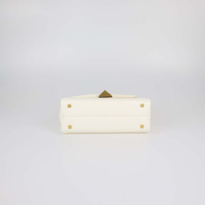 Valentino Ivory Leather Small One Stud Top Handle Bag