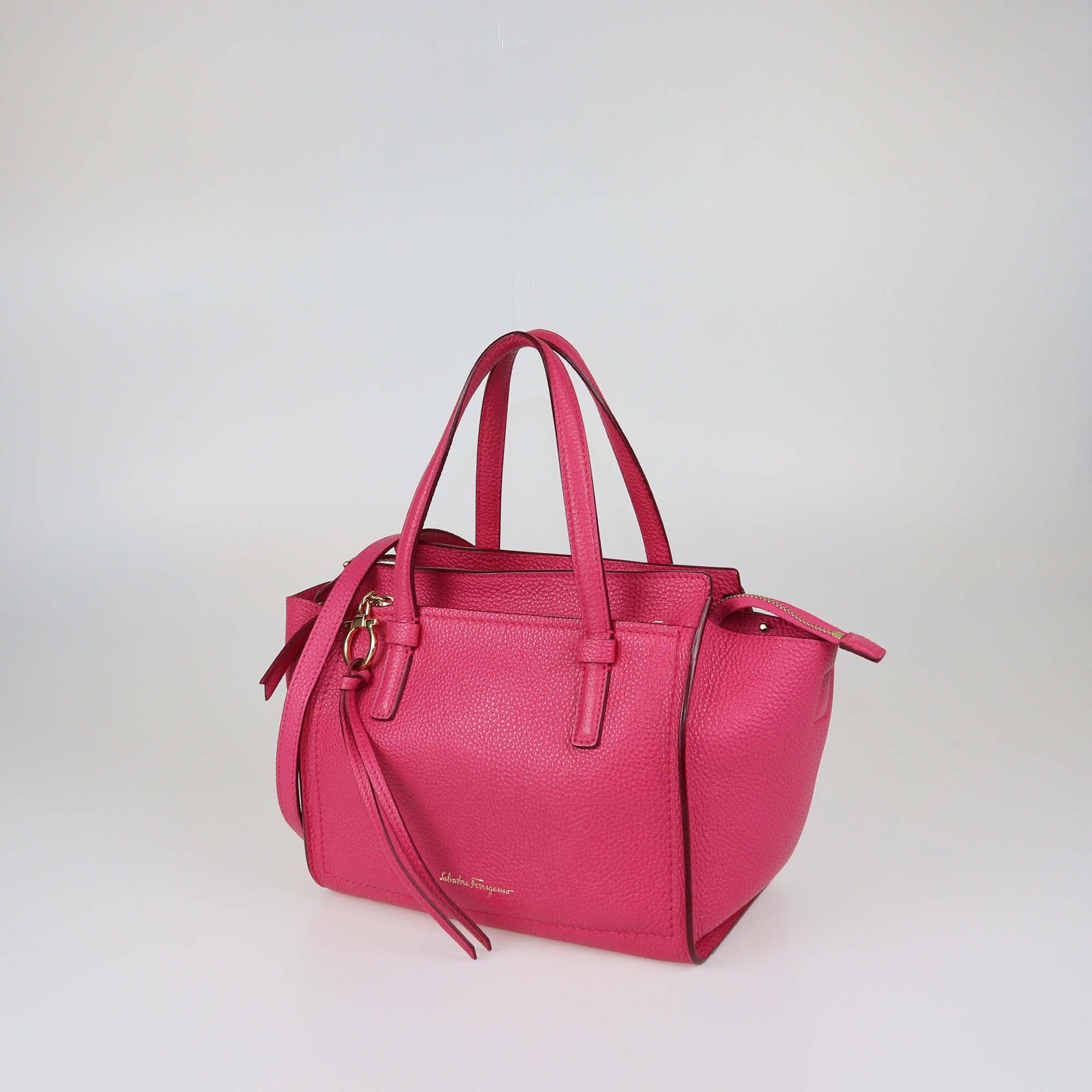 Salvatore Ferragamo Fuchsia Leather Amy Tote