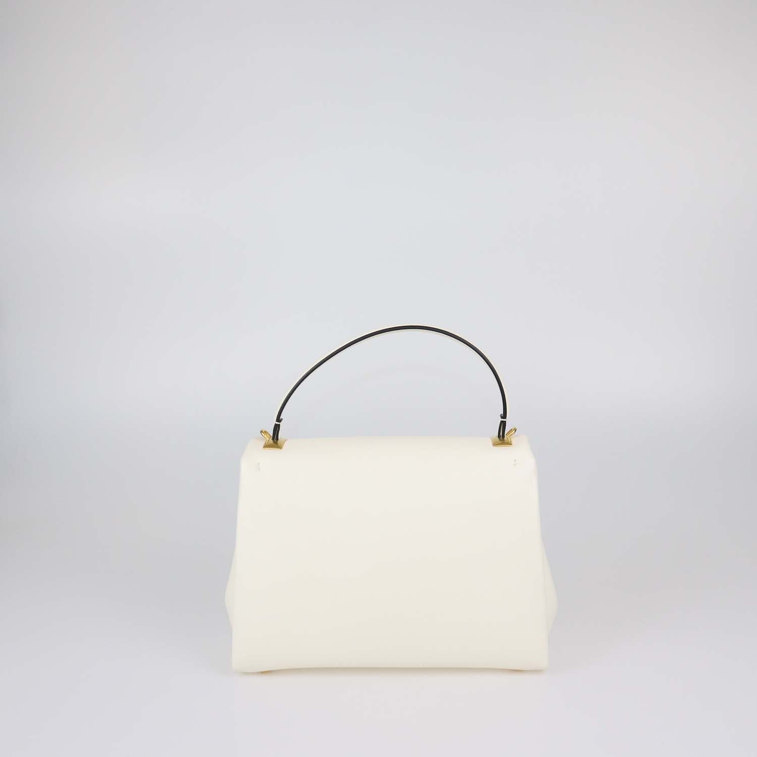 Valentino Ivory Leather Small One Stud Top Handle Bag