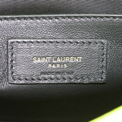 Saint Laurent Neon Green Crinkled Leather Baby Niki Shoulder Bag