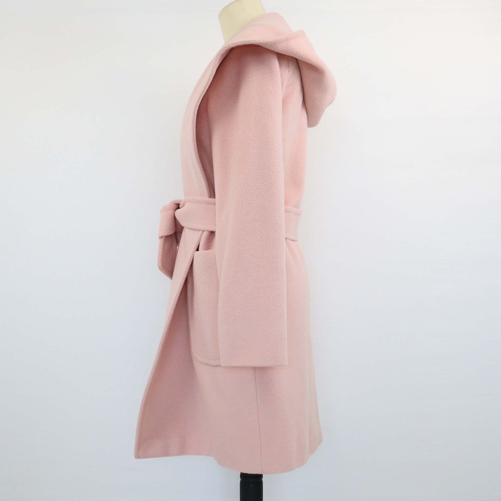 Max Mara Pink Belted Hoodie Robe Coat Womens Max Mara 