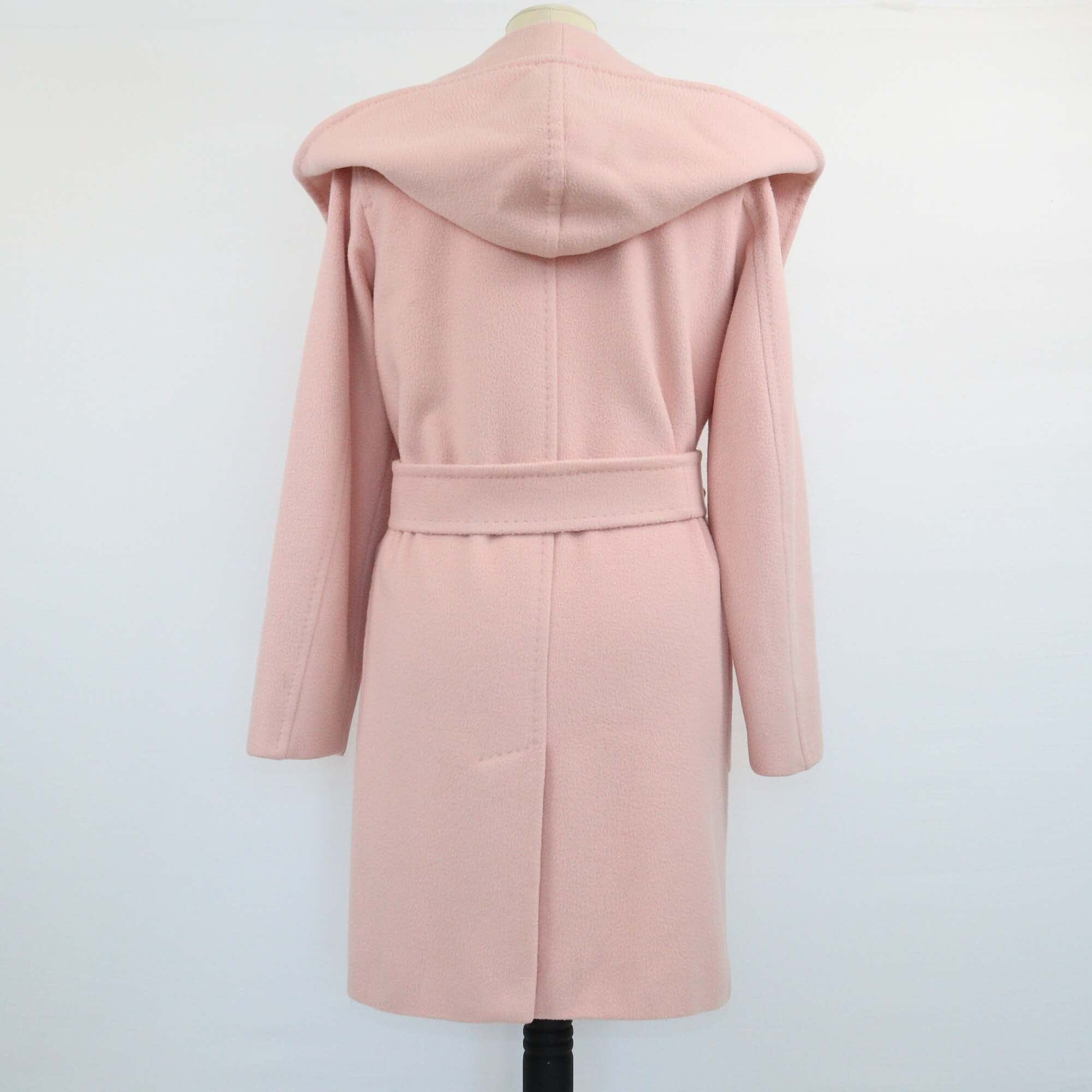 Max Mara Pink Belted Hoodie Robe Coat Womens Max Mara 