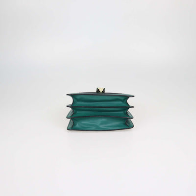 Bvlgari Green Leather Serpenti Forever Top Handle Bag