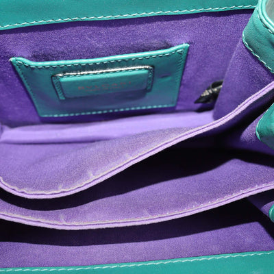 Bvlgari Green Leather Serpenti Forever Top Handle Bag