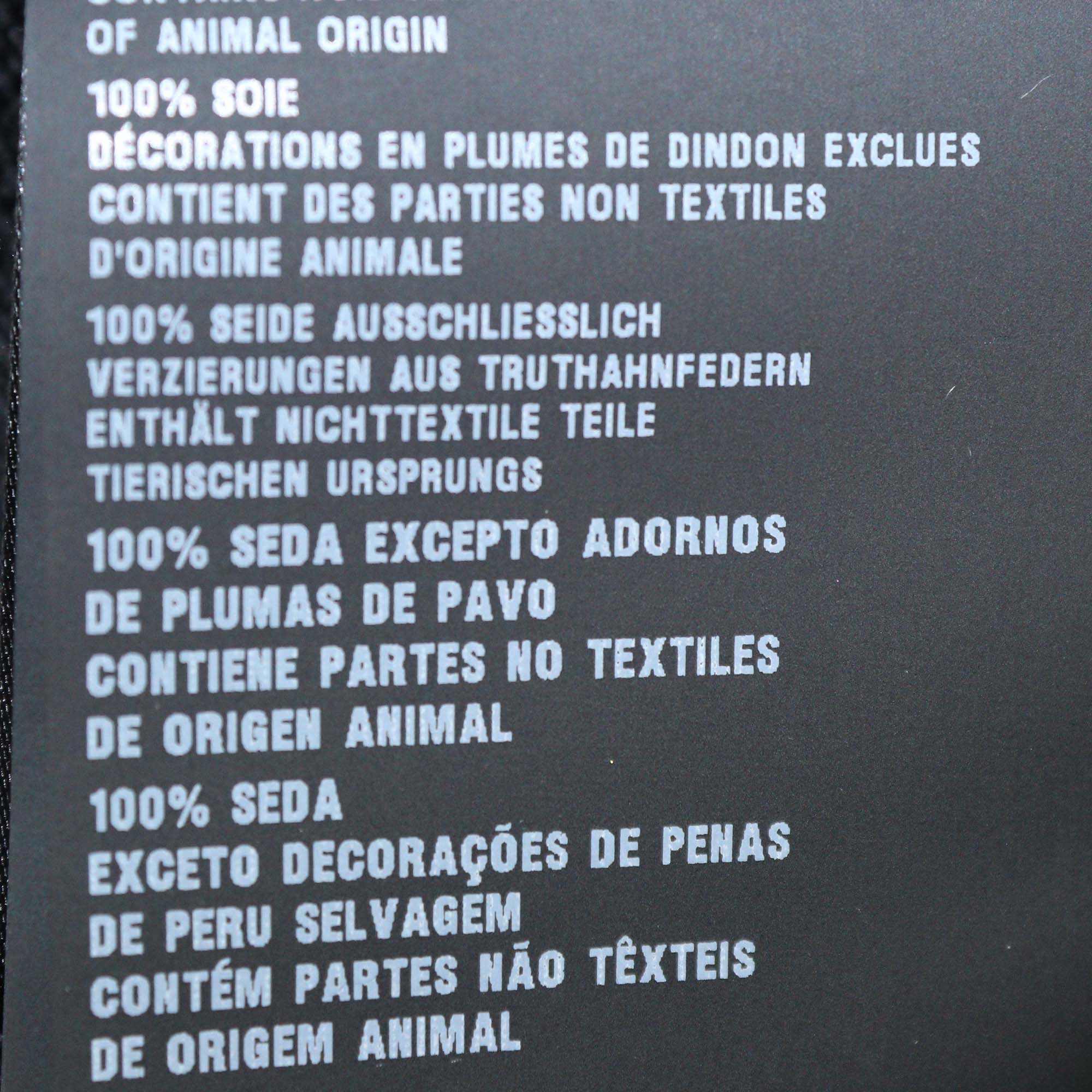 Prada Black Silk Turkey Feather Cuffs Ribbed Knit Long Sleeve Cardigan