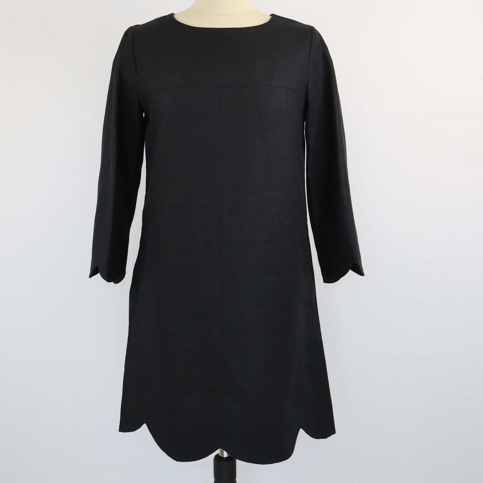 Chloe Black Scalloped Hem Shift Dress Womens Chloe 