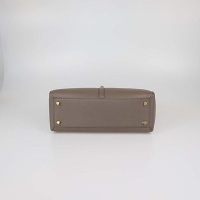Celine Beige Leather Medium 16 Top Handle Bag