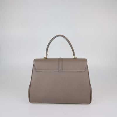 Celine Beige Leather Medium 16 Top Handle Bag