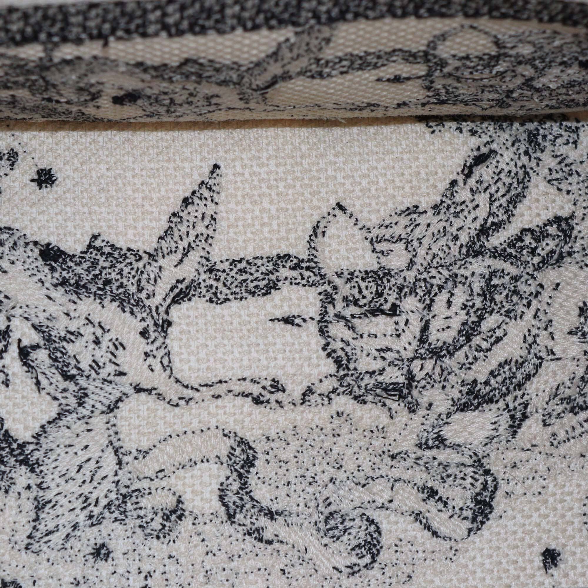 Christian Dior Latte/Black Dior Zodiac Embroidery Canvas Small Book Tote Womens Christian Dior 