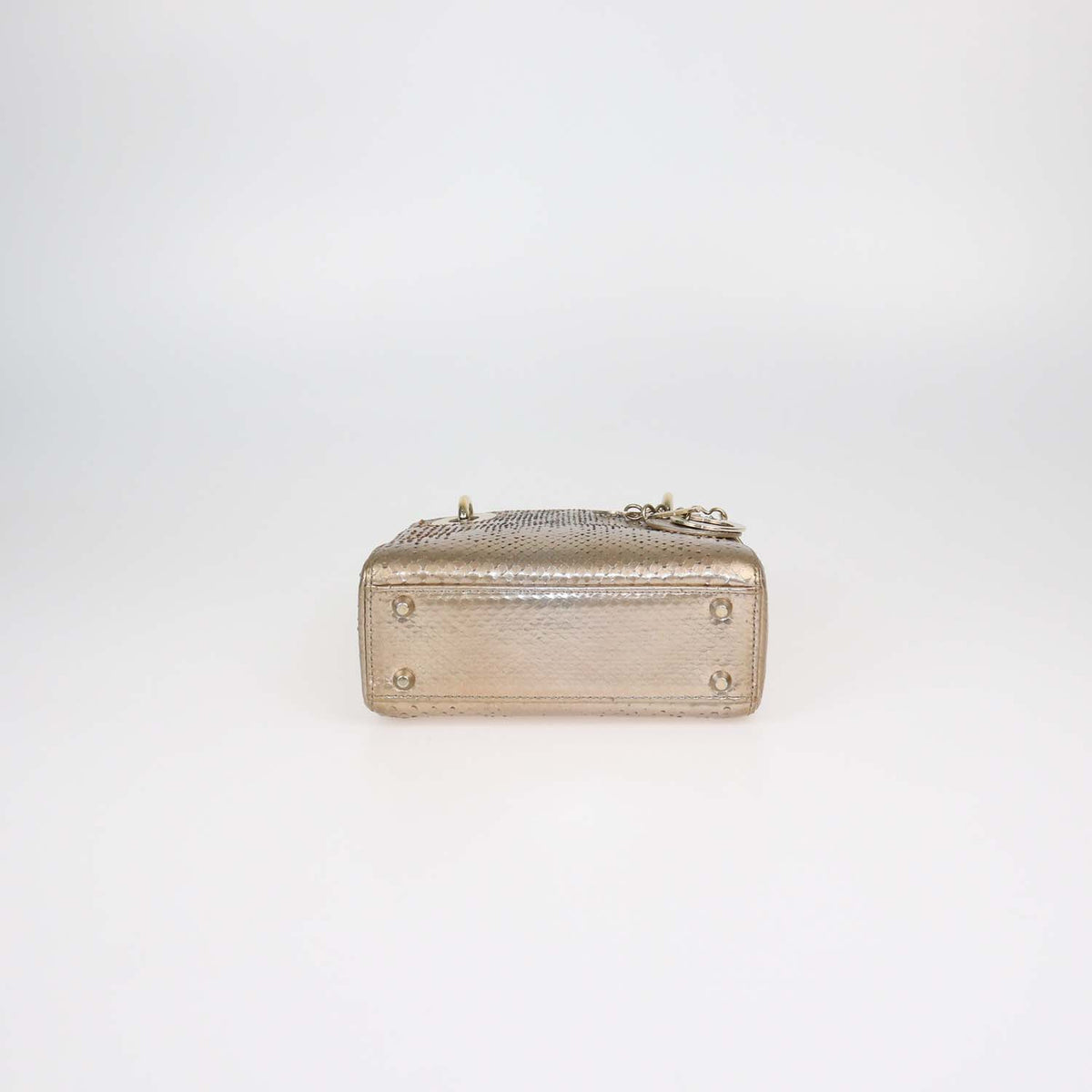Christian Dior Gold Python Mini Lady Dior Tote