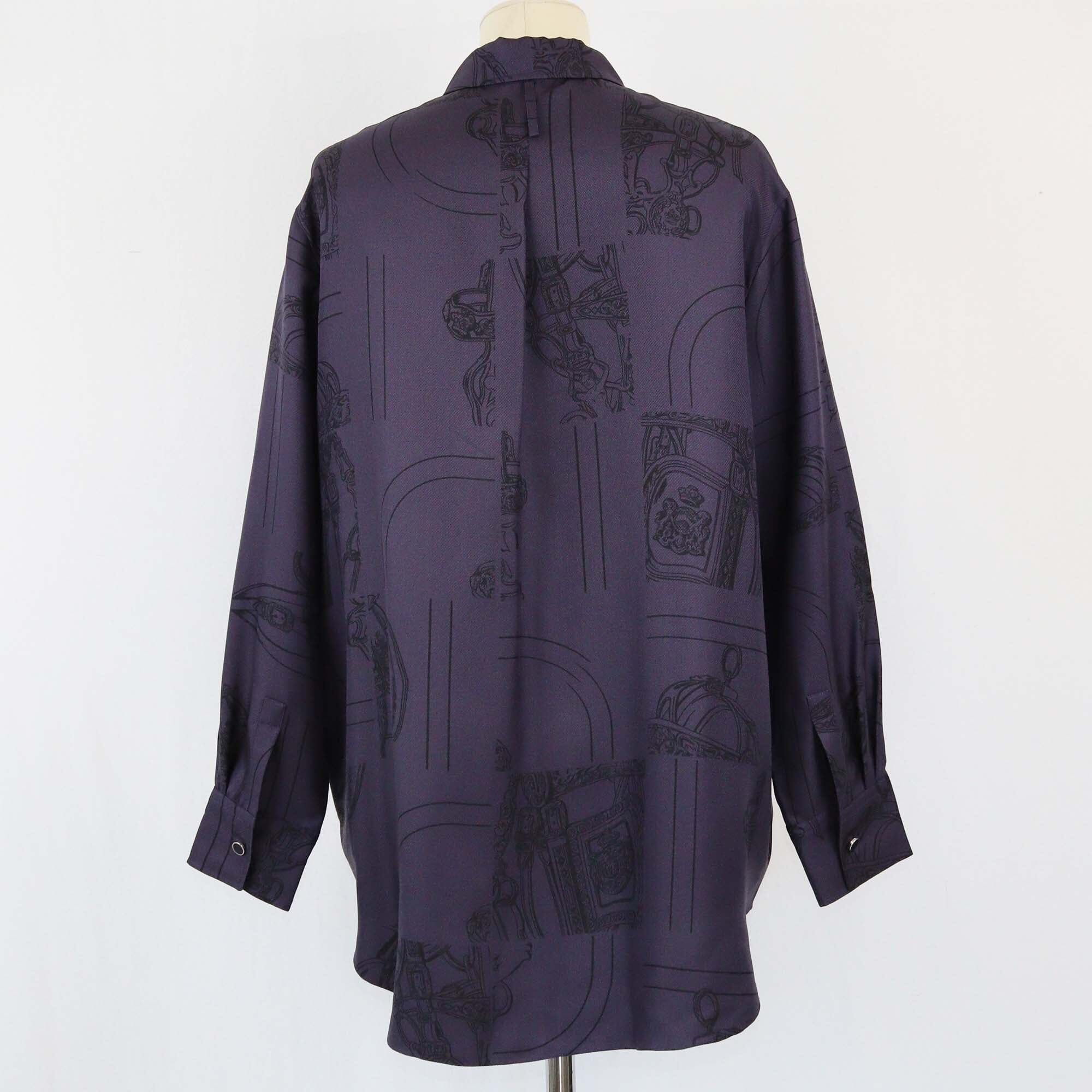 Hermes Violet En Desordre Finesse Long Sleeve Shirt Womens Hermes 