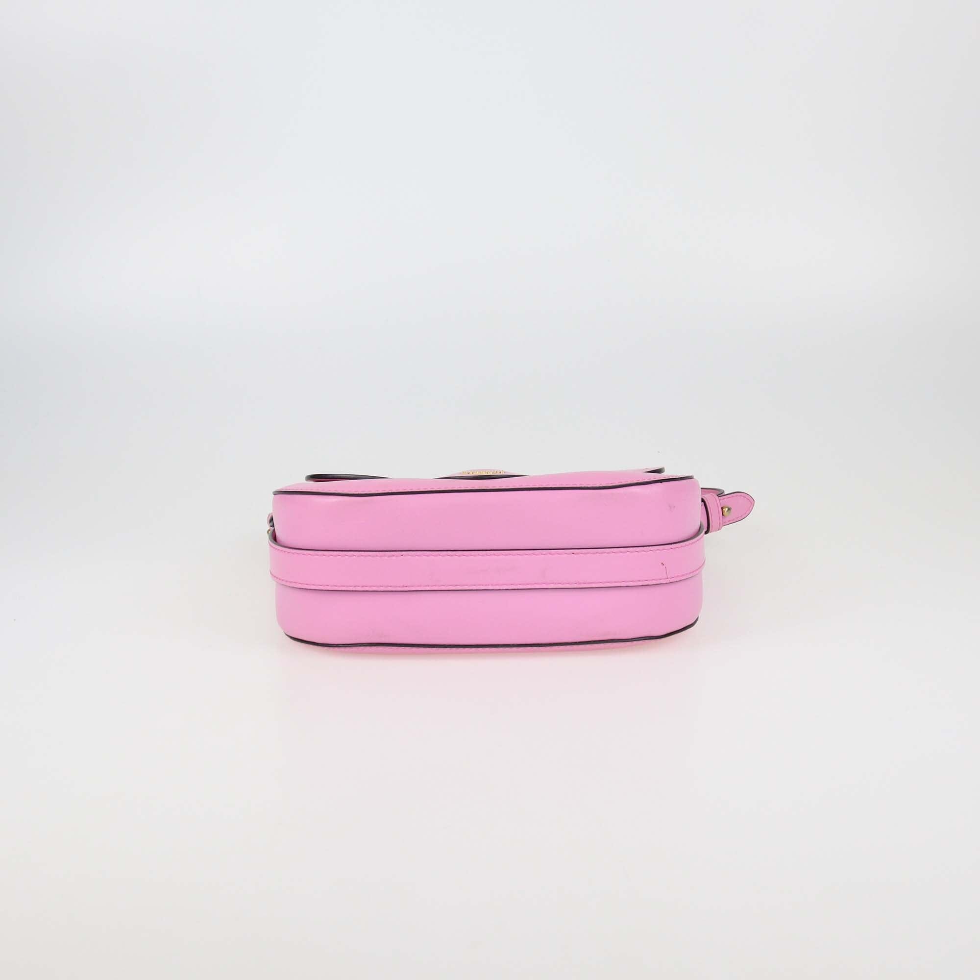 Moschino Pink Leather Hidden Lock Shoulder Bag Womens Moschino 
