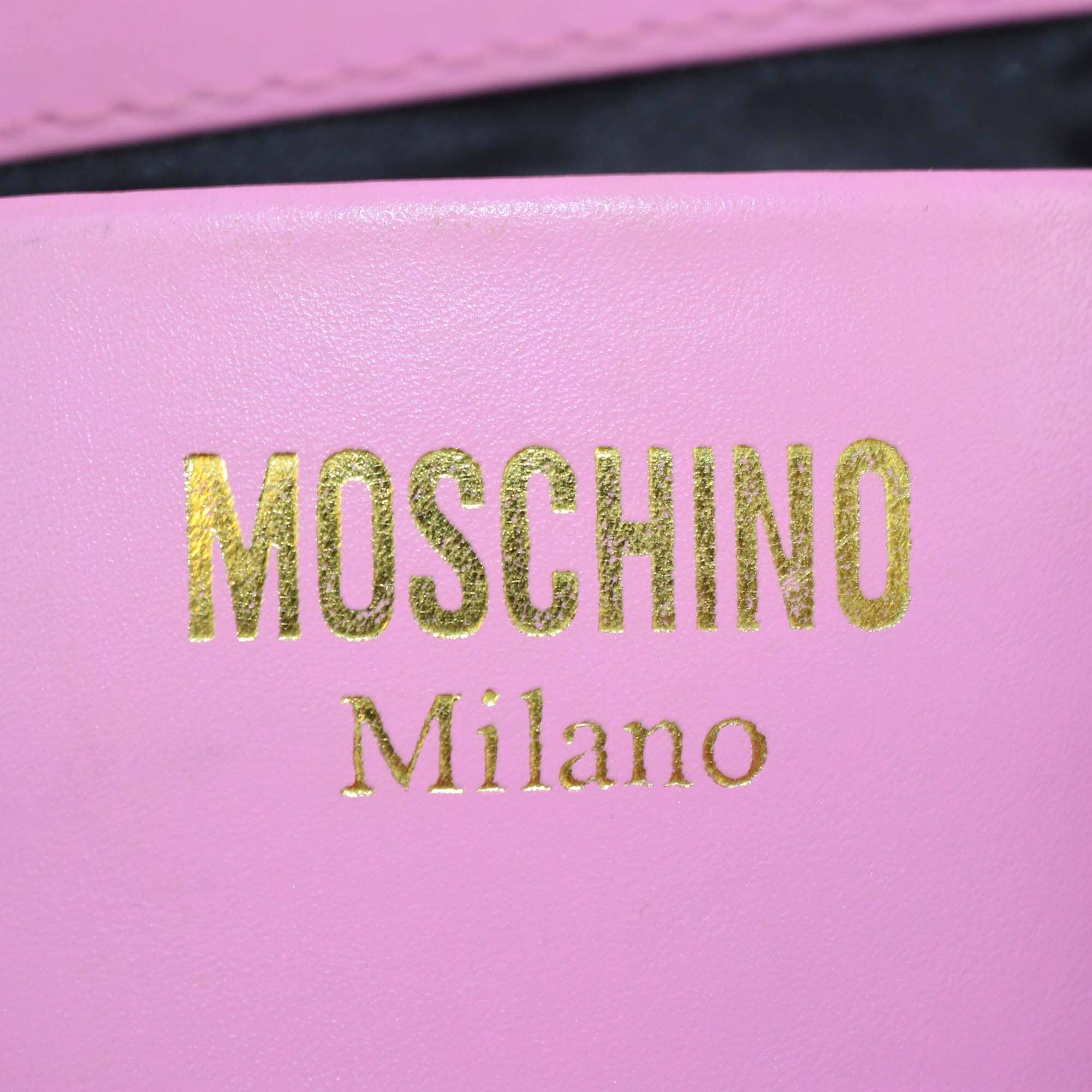 Moschino Pink Leather Hidden Lock Shoulder Bag Womens Moschino 