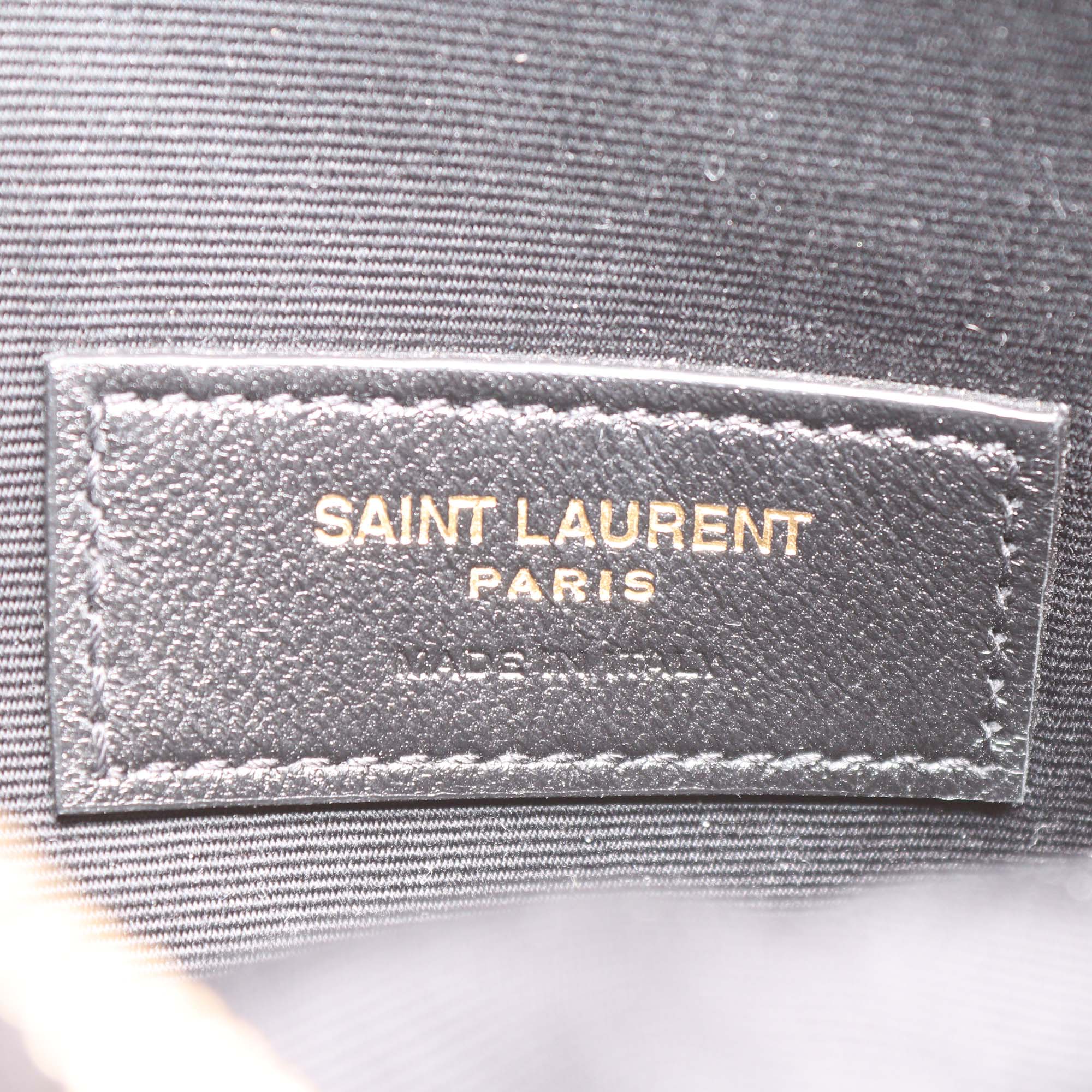 Saint Laurent Black Matelasse Leather Cassandre Pouch