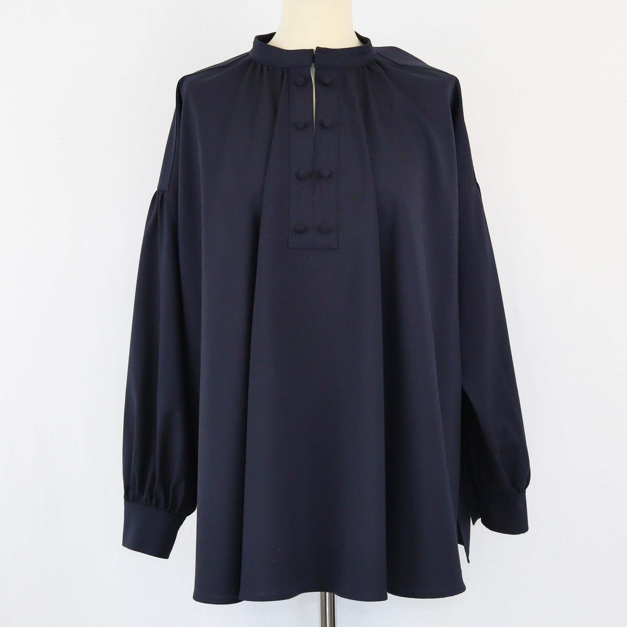 Max Mara Navy Blue Longsleeve Blouse Womens Max Mara 