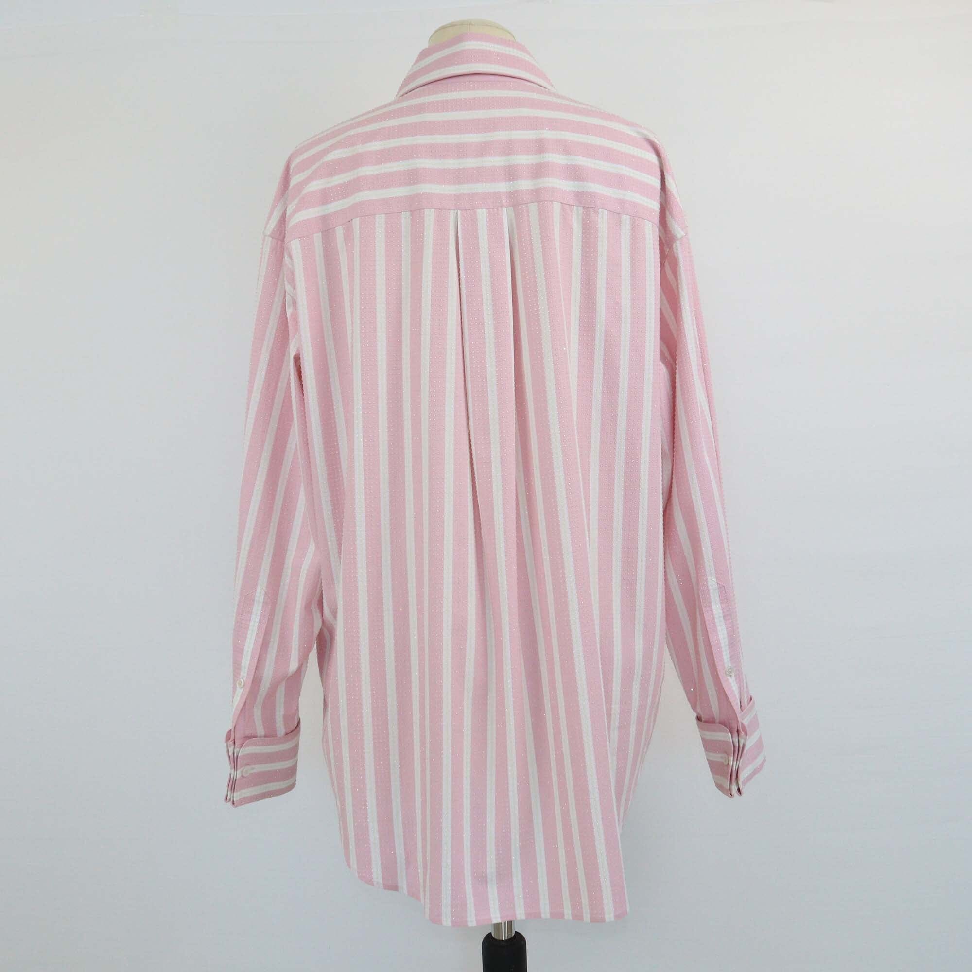 Alexander Wang Pink Stripe Cyrstal Embellished Button Up Shirt Womens Alexander Wang 