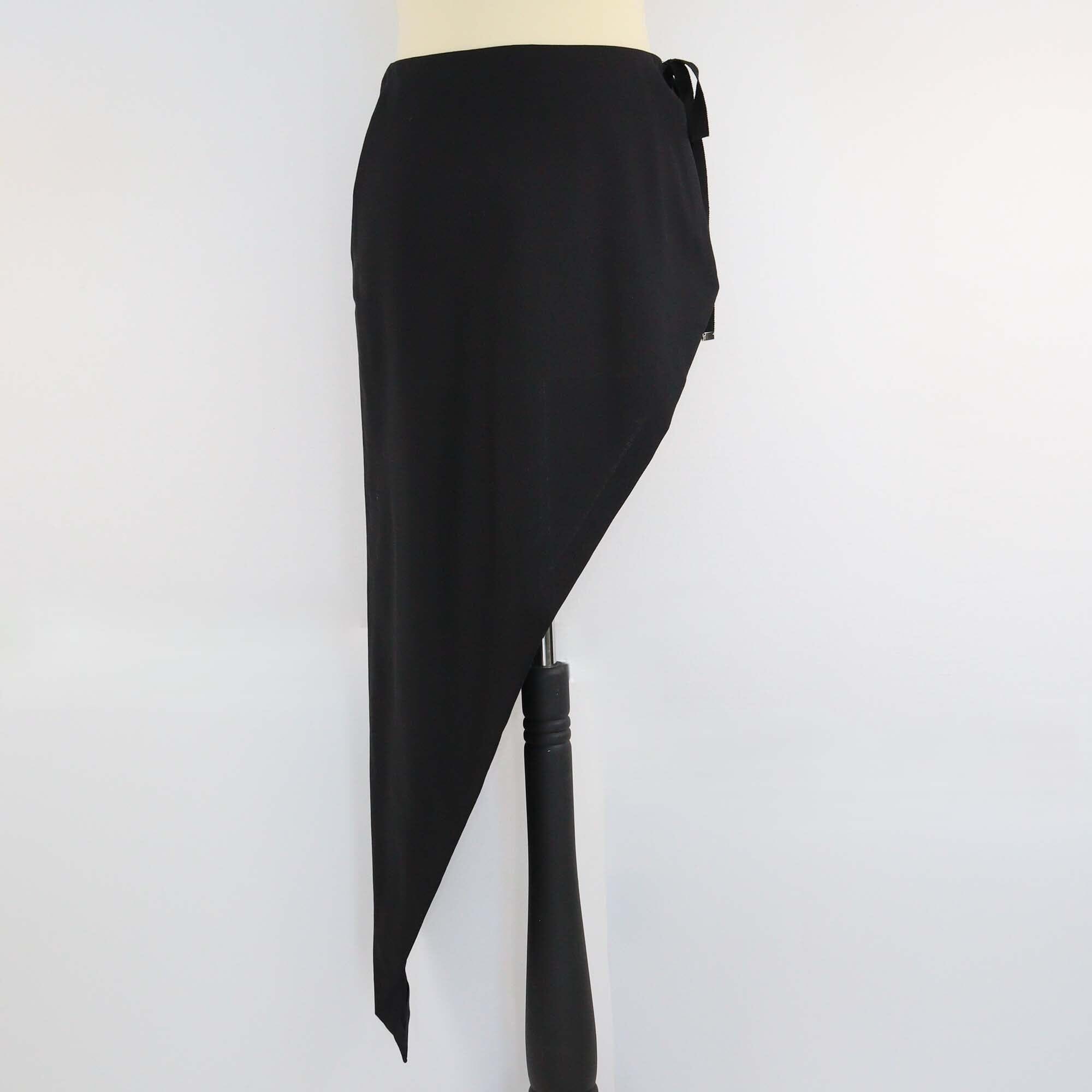 Maison Martin Margiela Black Asymetric Wrap Skirt Womens Maison Martin Margiela 