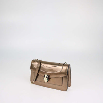Bvlgari Bronze Patent Leather Serpenti Forever Shoulder Bag