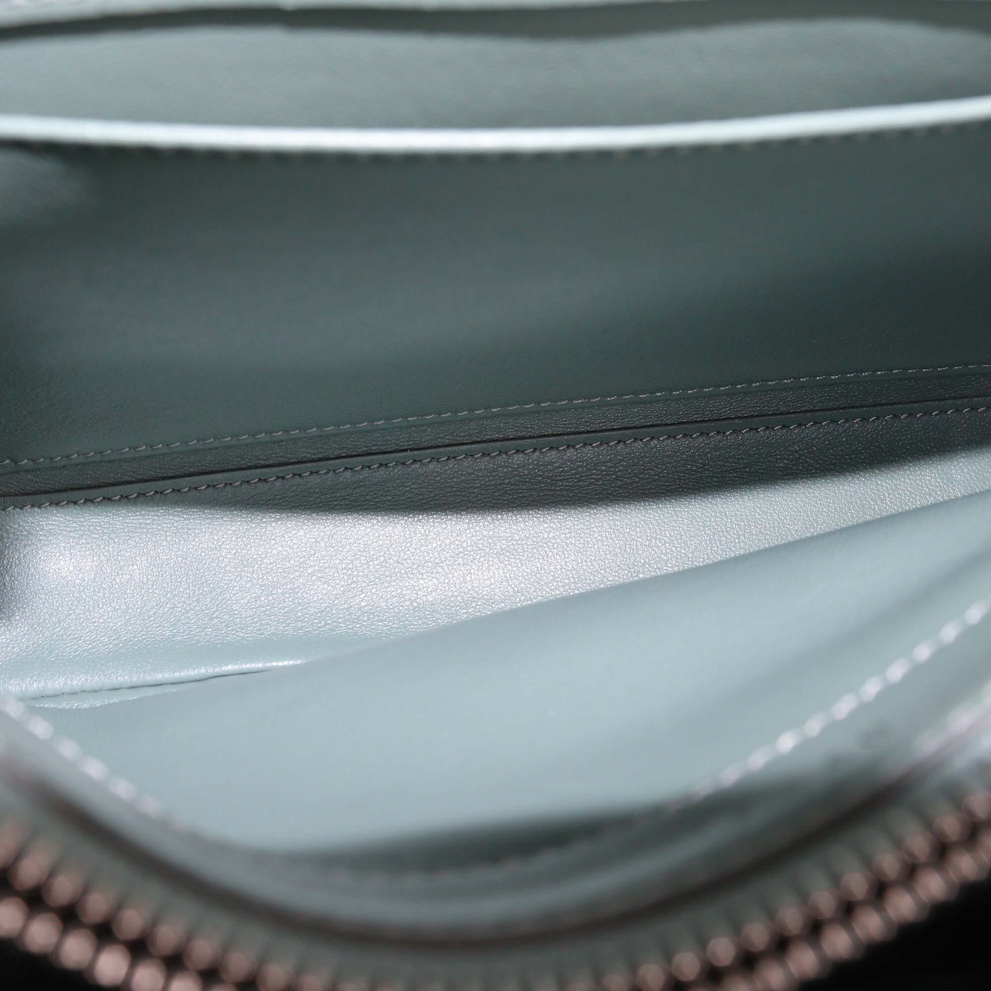 Celine Celadon Leather Small Classique 16 Top Handle Bag Womens Celine 