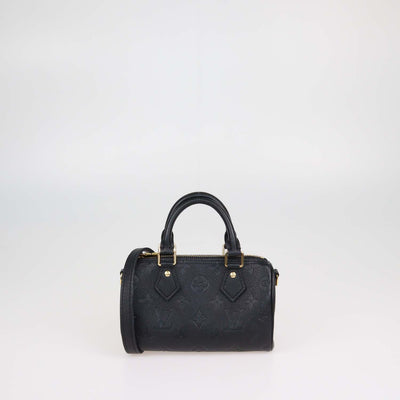 Louis Vuitton Black Monogram Empreinte Leather Nano Speedy Bag