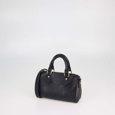 Louis Vuitton Black Monogram Empreinte Leather Nano Speedy Bag