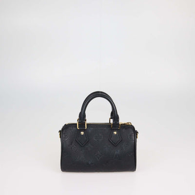 Louis Vuitton Black Monogram Empreinte Leather Nano Speedy Bag