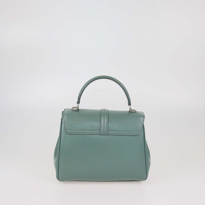 Celine Celadon Leather Small Classique 16 Top Handle Bag Womens Celine 