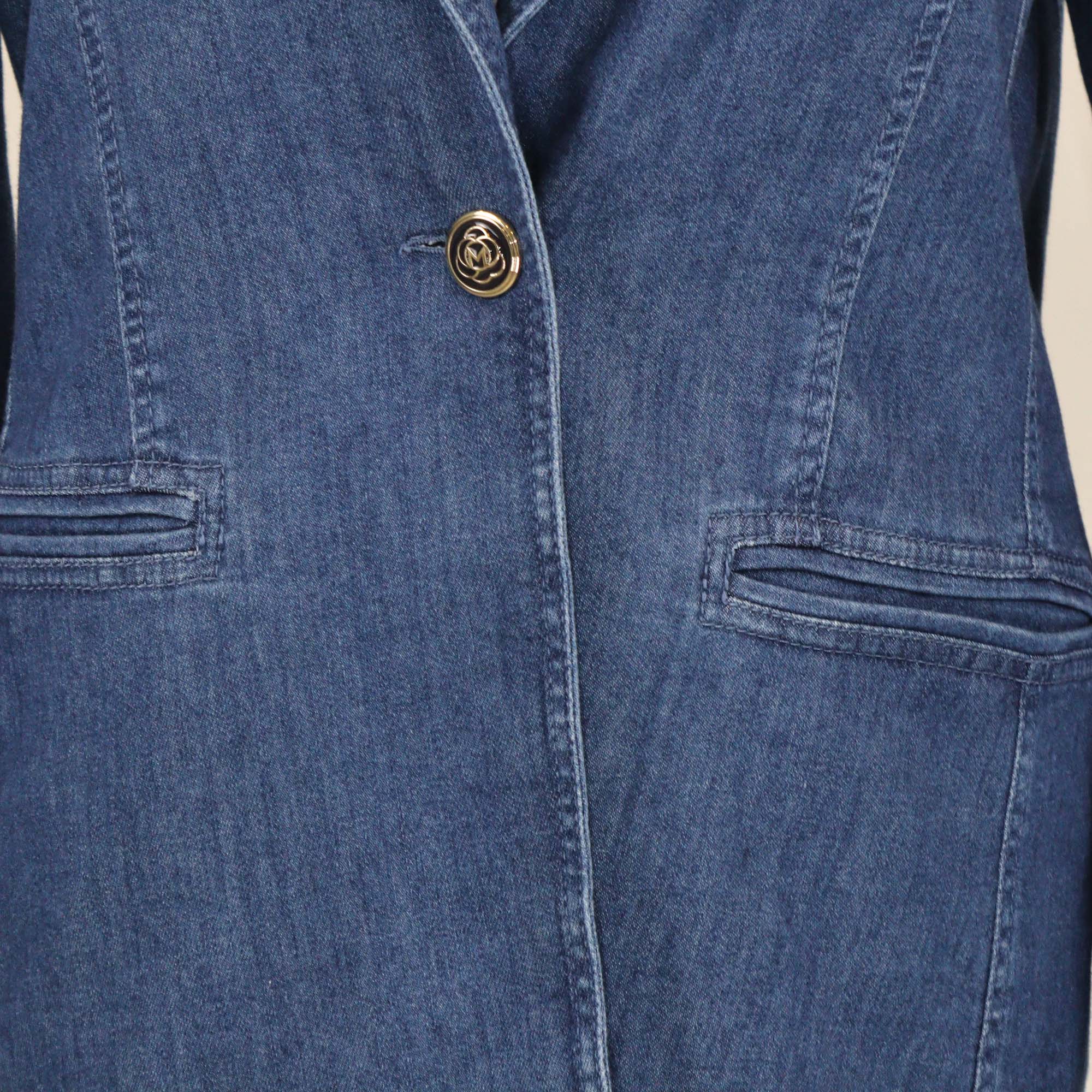 Marella Blue Denim Single Breasted Blazer