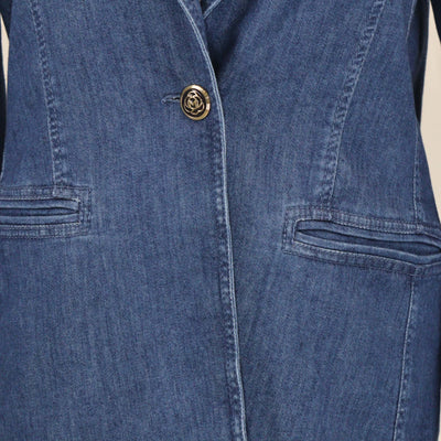 Marella Blue Denim Single Breasted Blazer