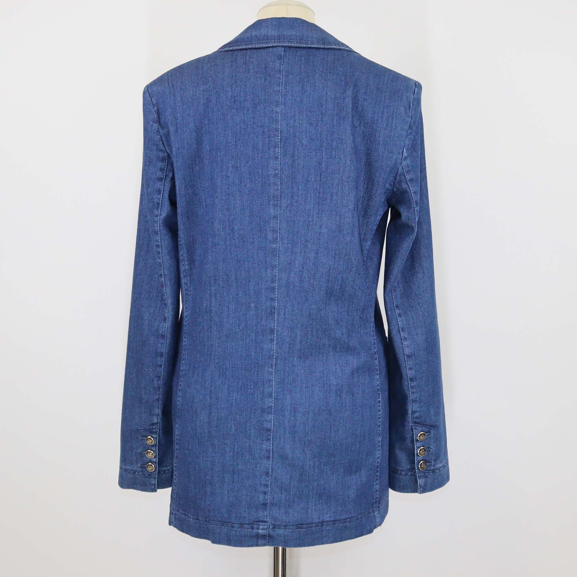 Marella Blue Denim Single Breasted Blazer