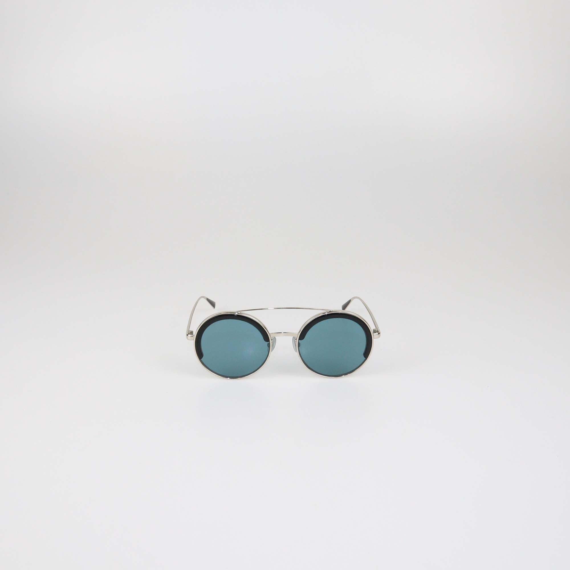 Max Mara Silver/Black MM Aileen Round Sunglasses
