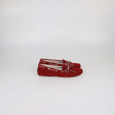 Tod's Red Suede Gommino Loafers
